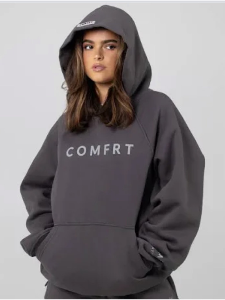 Comfrt Tranquil Hoodie Charcoal Gray Heavyweight Cloudtouch Oversized-Large